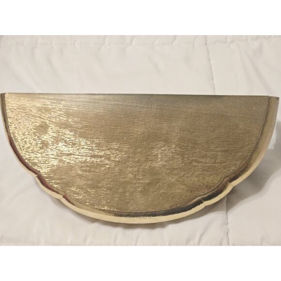 Vintage 1983 Burwood Wall Shelf Gold MCM Hollywood Regency Decor Retro MadeUSA - Picture 5 of 9